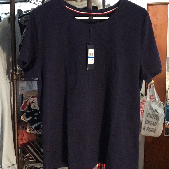 Tommy Hilfiger navy T-shirt with logo - Picture 1 of 4